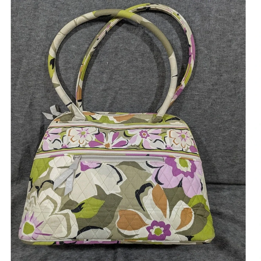Vera Bradley Portobello Road Shoulder Purse Retired Tropical‎ Floral 10 Pockets